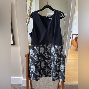 EUC Anthropologie Hutch Sleeveless Dress with Floral A-line Skirt in Women's XXL
